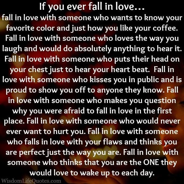 If you ever fall in love