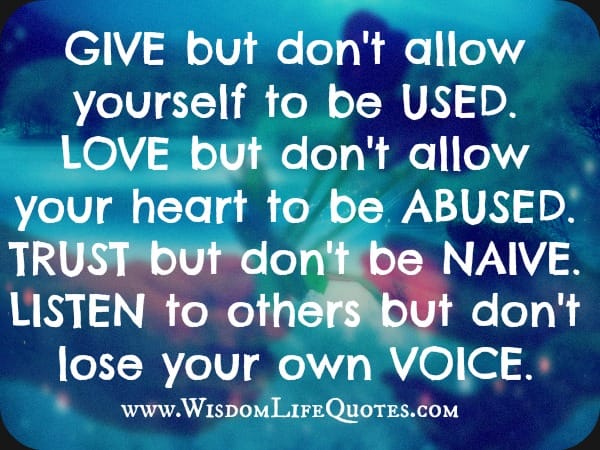 Listen to others but don't lose your own voice