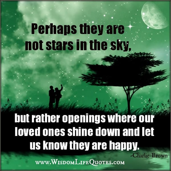 Our loved ones shine down in the sky