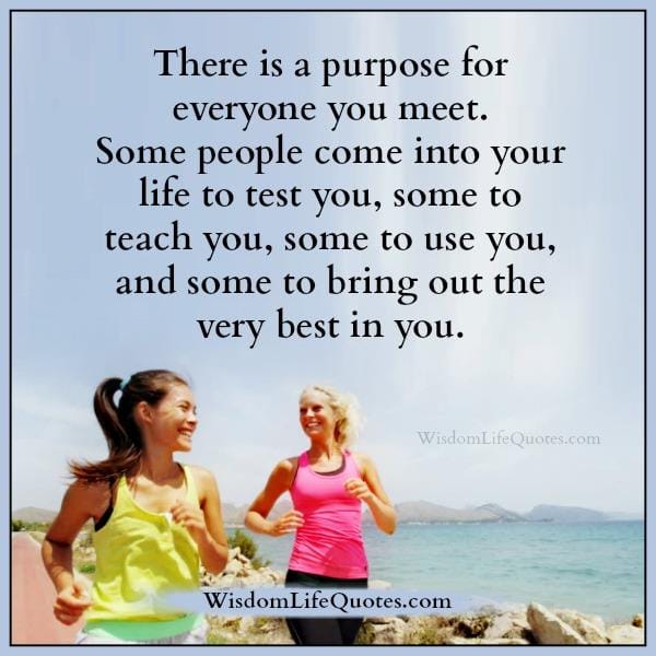 There is a purpose for everyone you meet