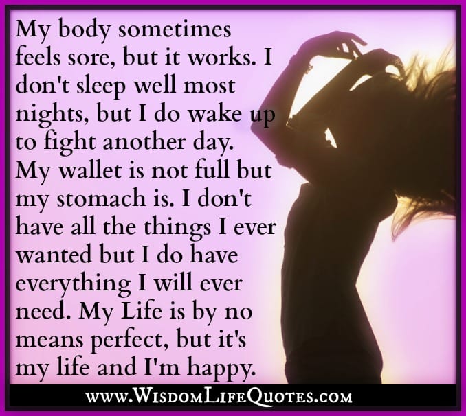 It's my Life & I'm Happy