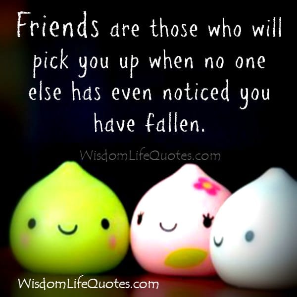 Those who will pick you up when you have fallen in life