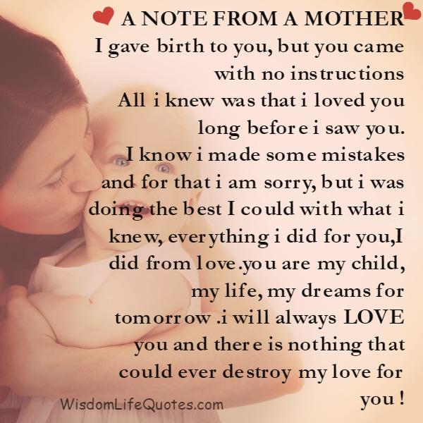 A Note From a Mother