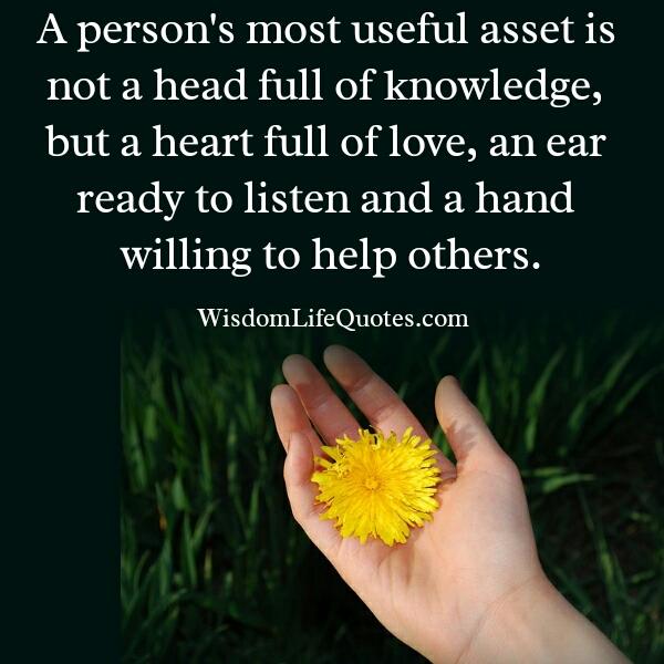 A person's most useful asset