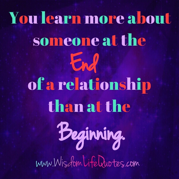 At the end of a relationship