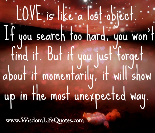Love is like a lost object