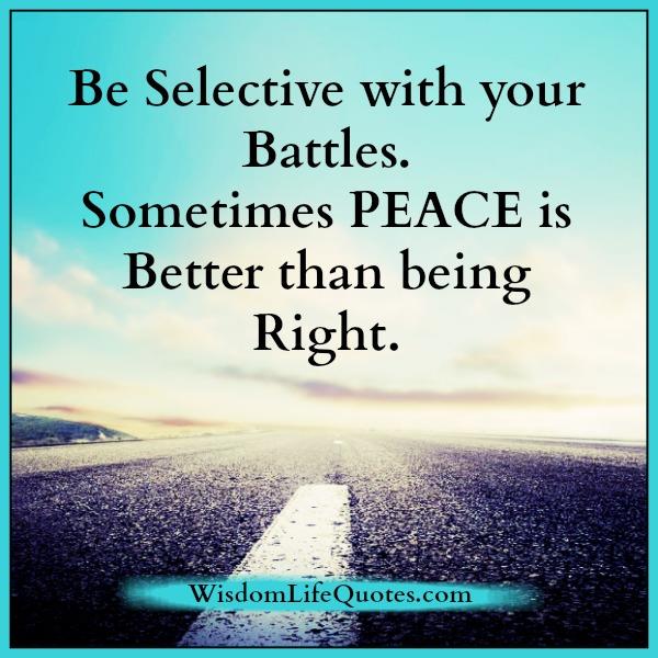 Sometimes peace is better than being right