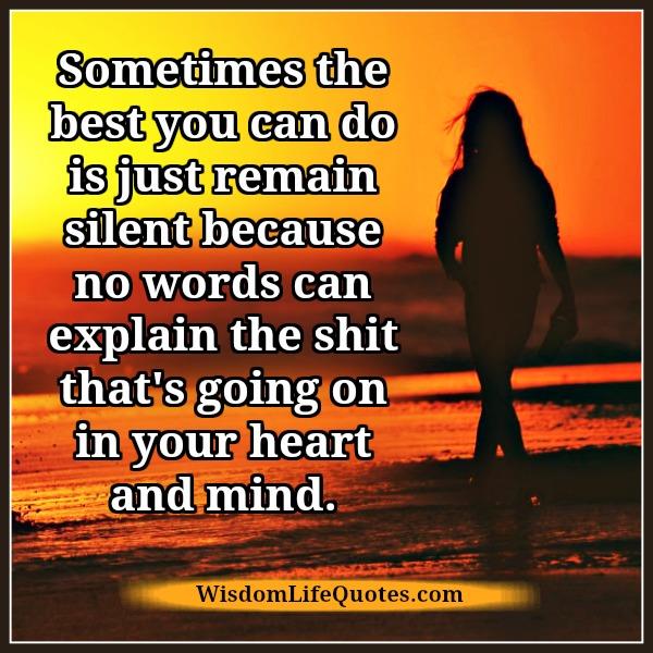 Sometimes the best you can do is just remain silent