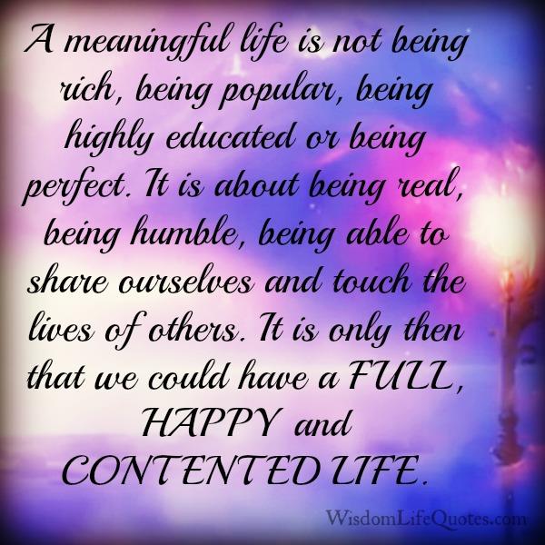 What is a meaningful Life?