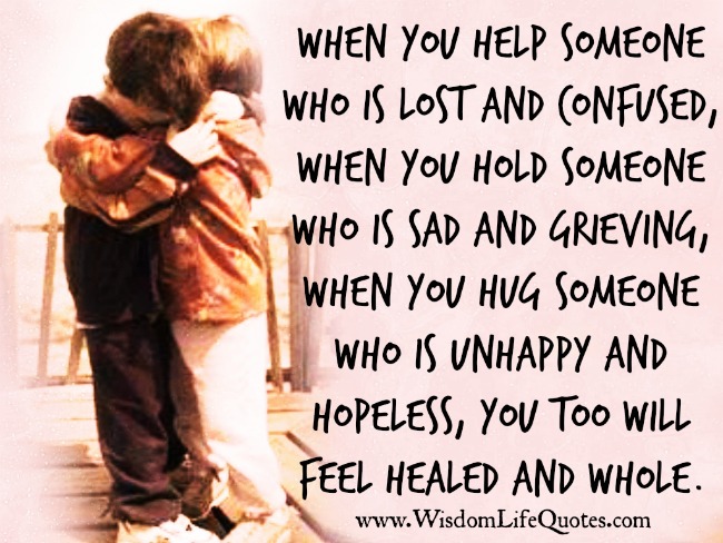 A hug is always good to give and receive