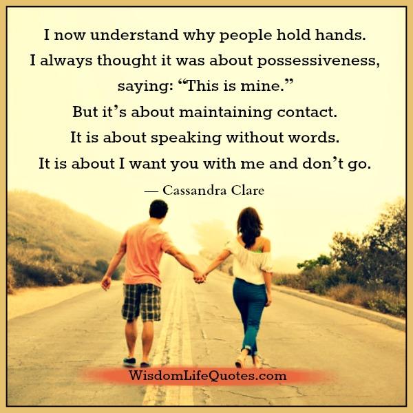 Why people hold hands?